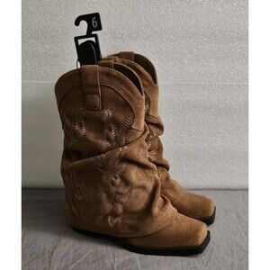 No Boundaries Women’s Foldover Western Boots Size 6 Square Toe Cowgirl Style NWT